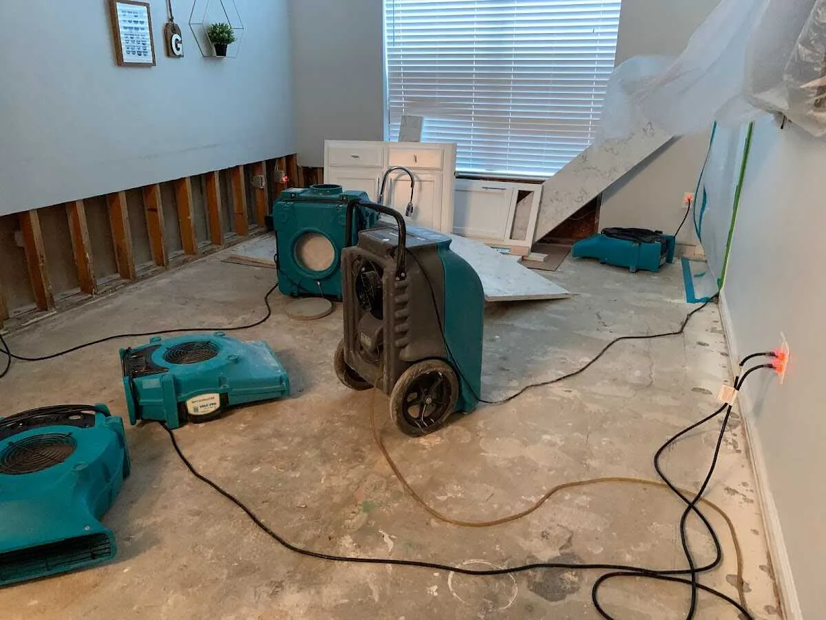 Dehumidifier in flood-cut room for Water Extraction & Removal in Kings Park West